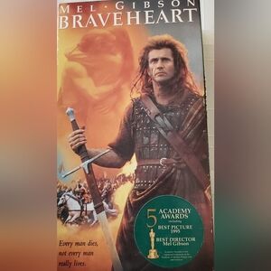 Vintage 1995-Braveheart VHS - Mel Gibson (Orange / Brown)